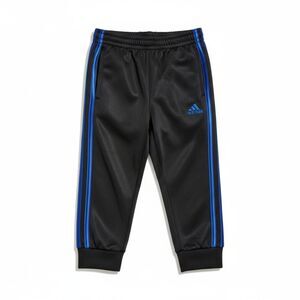 Adidas Toddler Boys 2T Black Track Pants Blue Stripe Athletic Joggers NWT
